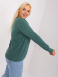 Dunkelgrüner klassischer Plus-Size-Pullover aus Viskose