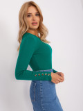 Dunkelgrüner klassischer Pullover mit Streifen