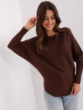 Brauner Oversize-Pullover aus Viskose