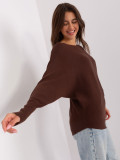 Brauner Oversize-Pullover aus Viskose