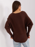 Brauner Oversize-Pullover aus Viskose