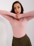 Helle rosa klassische Strickjacke