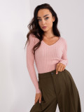 Helle rosa klassische Strickjacke