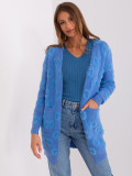 Blauer weicher Cardigan mit Muster