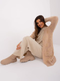 Beiger Cardigan mit Taschen