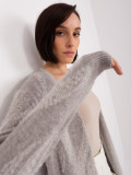 Grau weicher Cardigan mit Muster
