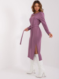 Lila Midi-Kleid mit Ausschnitt