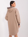 Asymmetrisches beige Sweatkleid