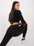 Schwarze Sportleggings mit Streifen