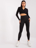 Schwarze Sportleggings mit Streifen