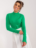 Grüner Pullover mit Rollkragen