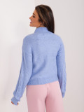 Blauer Pullover mit langen Ärmeln