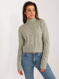 Bequemer Pullover mit langen Ärmeln in Pistazienfarbe
