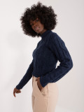 Eleganter blauer Pullover mit langen Ärmeln
