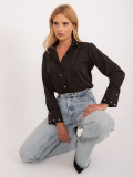Elegantes schwarzes Hemd mit langen Ärmeln