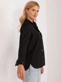 Elegantes schwarzes Hemd mit langen Ärmeln