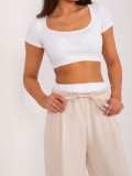 Elegante beige Palazzo-Hosen