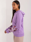 Kapuzensweatshirt in hellem Violett