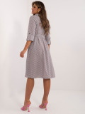Elegantes graues Midi-Kleid mit 3/4-Ärmeln