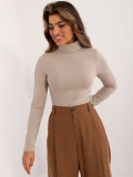 Stylische beige Bluse mit langen Ärmeln
