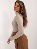Stylische beige Bluse mit langen Ärmeln