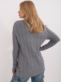 Stylischer grauer Pullover mit langen Ärmeln