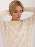 Eleganter ecru Pullover mit langen Ärmeln