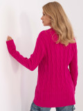 Fuchsia Pullover mit langen Ärmeln