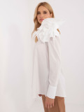 Elegante weiße Bluse mit asymmetrischem Ausschnitt