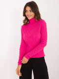 Stylischer fuchsienfarbener Pullover mit Rollkragen