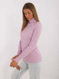 Eleganter lila Pullover mit Rollkragen