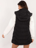 Stylische schwarze Weste mit Kapuze