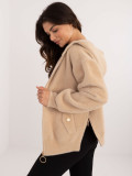 Beige Winterjacke mit Kapuze