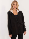 Stylische schwarze Jacke mit abnehmbarer Kapuze