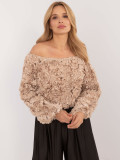 Elegante beige Bluse mit langen Ärmeln