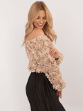 Elegante beige Bluse mit langen Ärmeln