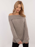 Eleganter beiger Pullover mit langen Ärmeln