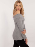 Eleganter grauer Pullover mit langen Ärmeln