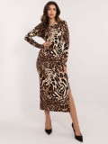 Elegantes Midi-Kleid mit Leopardenmuster