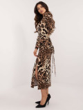 Elegantes Midi-Kleid mit Leopardenmuster