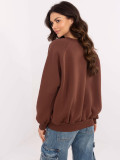 Braunes Sweatshirt mit Applikationen und Stickerei