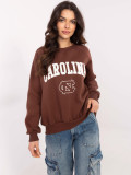 Braunes Sweatshirt mit Applikationen und Stickerei