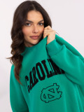 Türkisfarbener Pullover mit langen Ärmeln
