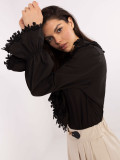 Elegante schwarze Bluse mit Spitze