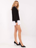Elegante schwarze Bluse mit langen Ärmeln