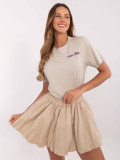 Beige T-Shirt mit Aufdruck