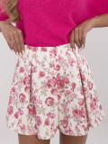 Elegante Blumen-Shorts in Weiß-Rosa