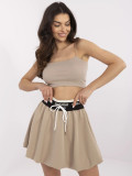 Beige Minirock mit Futter