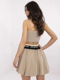 Beige Minirock mit Futter