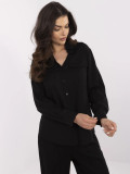 Elegantes schwarzes Hemd mit langen Ärmeln